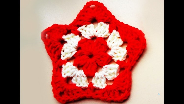 Crochet granny star applique