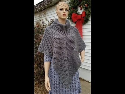 CROCHET INTERMEDIATE  How To #Crochet Ladies Cowl Neck Poncho TUTORIAL #357