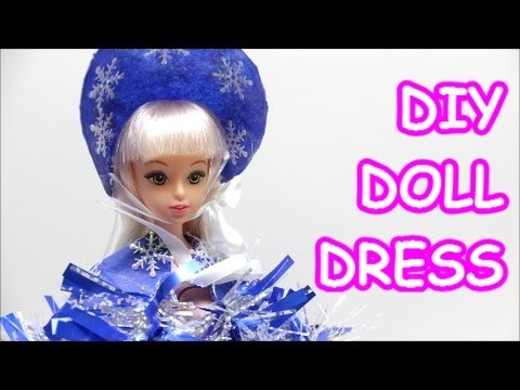 DIY Doll Dress: How to Make Tissue Paper Doll Dress Lady Snow for Barbie | Doll Dress Fun