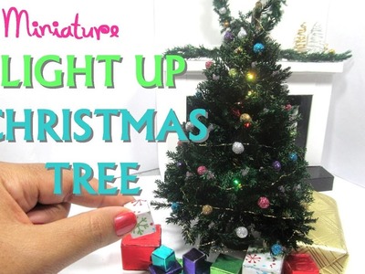 DIY Realistic Light Up Christmas Tree Moss Dollhouse Miniature