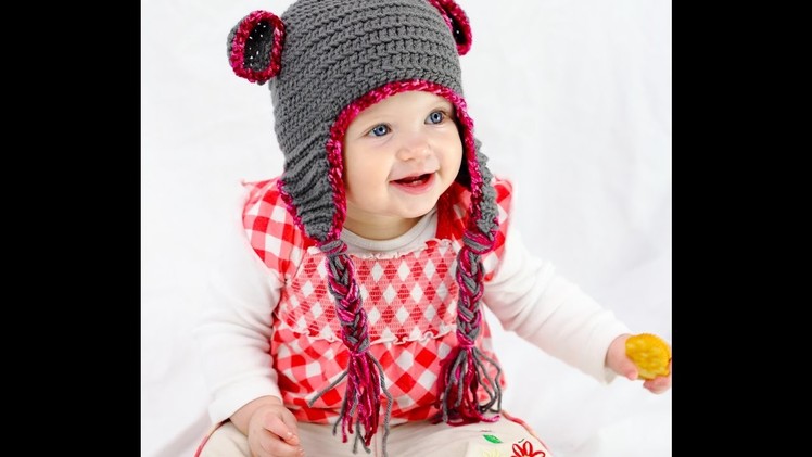 Easy Teddy Bear Crochet Hat for newborn to adult Left Handed demo