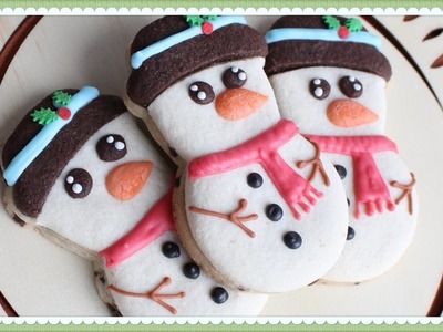 How make snowman cookies with little to no icing - Undecorated snowman cookies