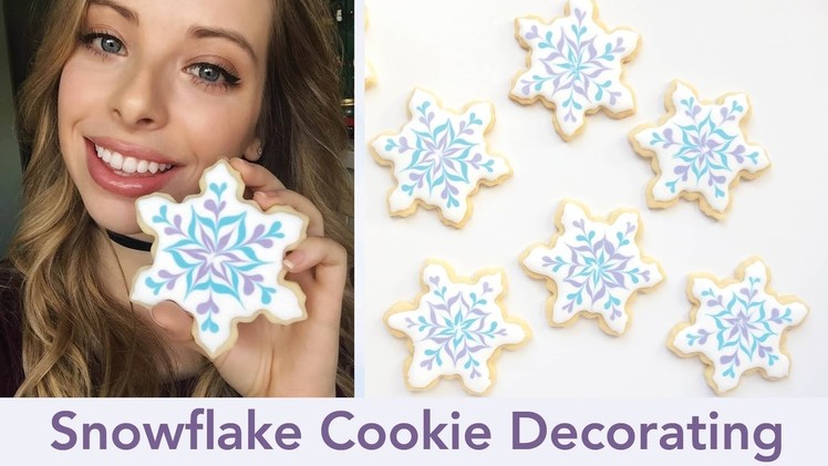 How to decorate snowflake cookies! Easy tutorial