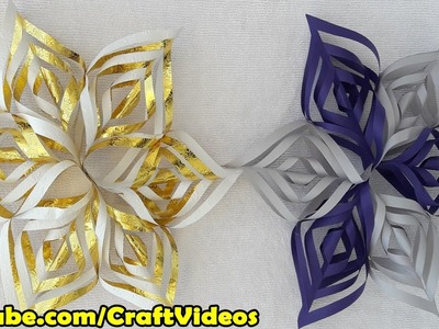 How to make 3d Snowflakes out of paper easy | 3d paper Snowflakes tutorial