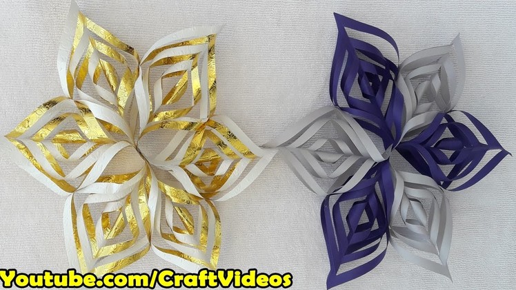 How to make 3d Snowflakes out of paper easy | 3d paper Snowflakes tutorial