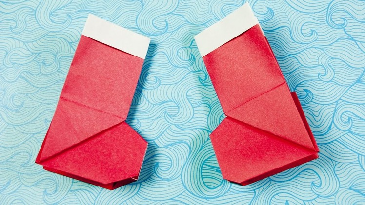 How to make a paper Santa Boots | Easy origami
