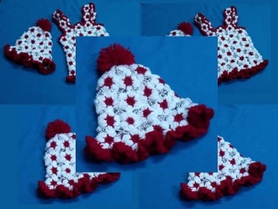 How to Make a Puff Flower Baby Cap. Crochet Cap