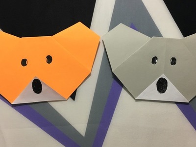 How To make an Origami Australia Koala Face| Fold Origami Koala Face|Koala Face Tutorial