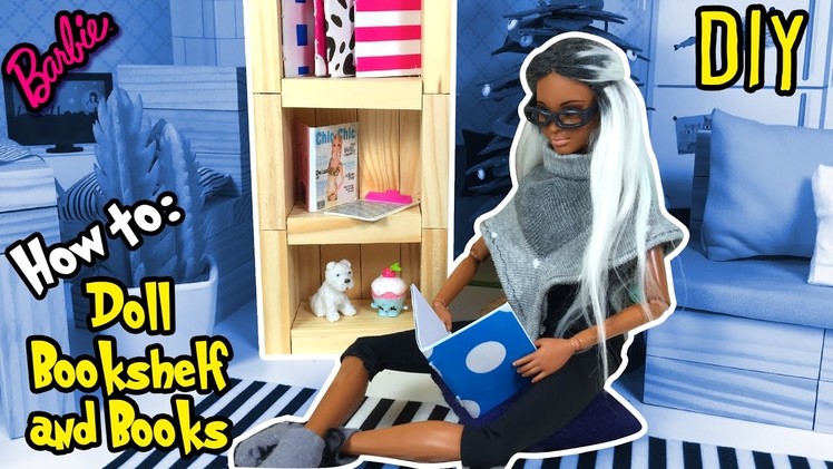 How to Make Barbie Doll Bookshelf and Books - DIY Dollhouse Tutorial - Making Kids Toys