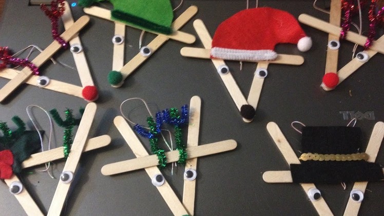 How to make reindeer ornaments out of popsicle sticks