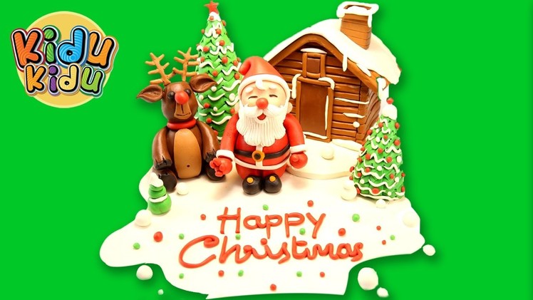 How to Make Santa Claus Home | Play Doh Christmas Creations | Reindeer X'mas Tree