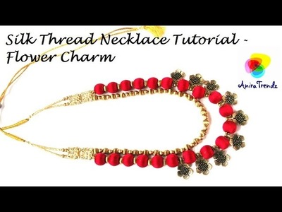 How to make silk thread necklace at home. Simple and easy tutorial