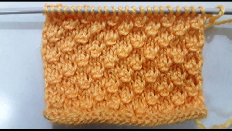 Knitting Stitch pattern no - 16 Hindi - बुनाई डिजाइन - one color diagonal stitch pattern