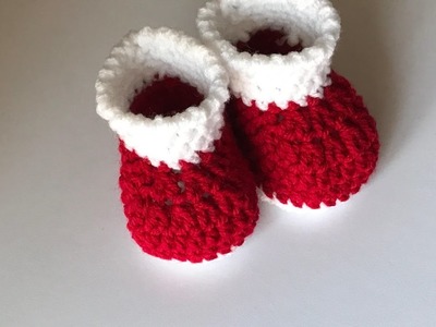 Little Santa Crochet baby booty, Baby Booties