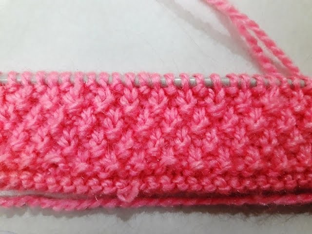 Make knitting pattern. Boarder Design - Pattern No 7 - Moss Stitch Pattern