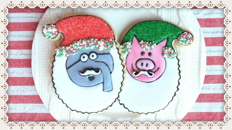 Mo Willems Piggie & Gerald Christmas Cookies - how to make elephant & biggie dessert