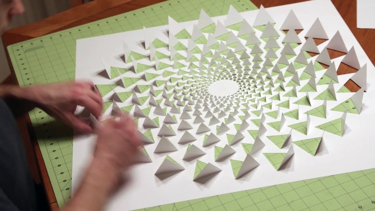 3D optical illusion wall art made using one sheet of paper