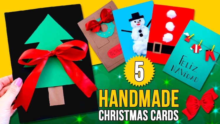 5 DIY CHRISTMAS CARDS for kids