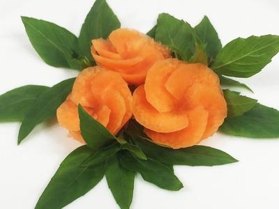 Art Of Carrot Flower Carving Garnish - How To Vegetable Carving Designs