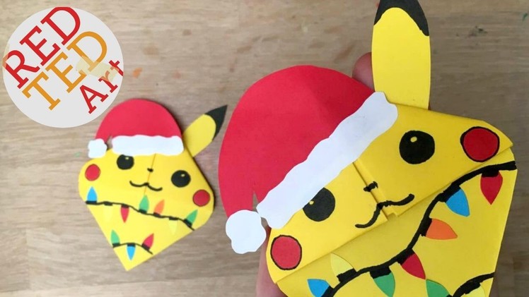 Christmas Pikachu Bookmark DIY - Easy Pokemon DIY - Pikachu DIY Gift (Paper Crafts)