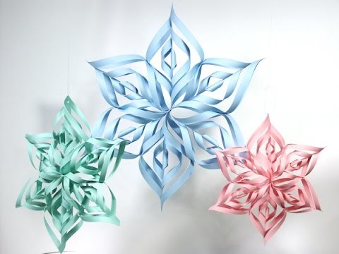 DIY 3D Frozen Paper Snowflake, Kids Crafts, EASY DIY, Decoration