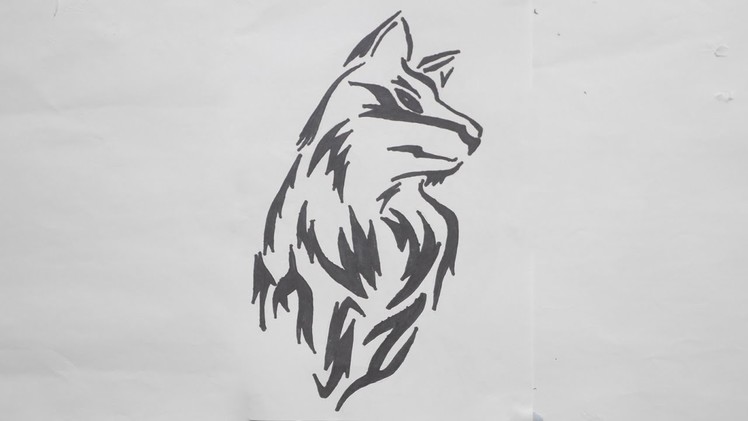 Ep. 114 - How to draw wolf tribal tattoo design