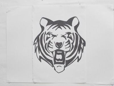 Ep. 116 - How to draw tiger head tribal tattoo design