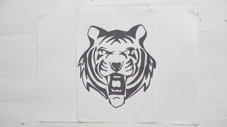 Ep. 116 - How to draw tiger head tribal tattoo design