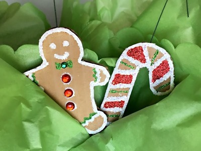 Gingerbread Cookie (Cardboard) Christmas Ornaments - DIY Christmas Ornaments - Crafts