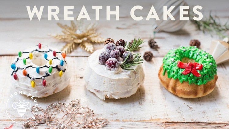 How to Make 3 HOLIDAY WREATH CAKES 