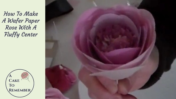 How To Make A Wafer Paper Rose With A Fluffy Center. Wafer paper flower tutorial.