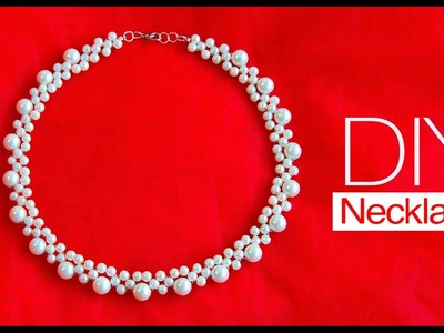 How to make pearl bridal necklace | DIY easy pearl necklace | pearl jewelry making
