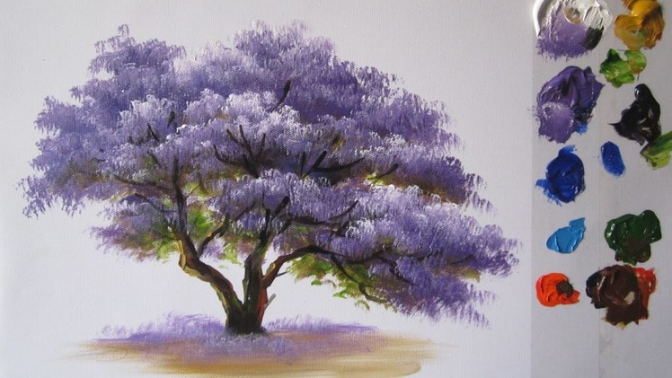 How to paint a tree in acrylics lesson 2