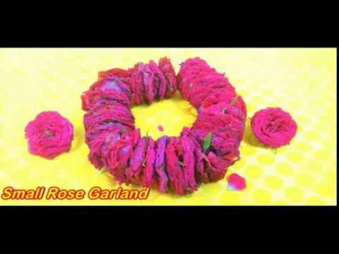 How to string roses Indian method|Indian fresh flower - rose garland making