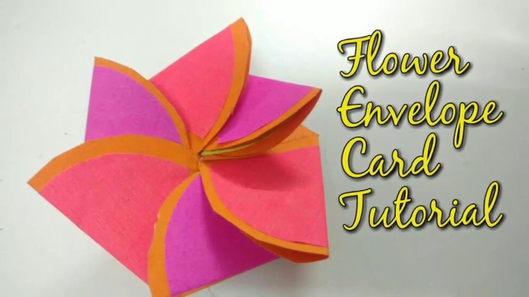 Paper Flower Envelope Card Tutorial For Scrapbook | How To | CraftLas