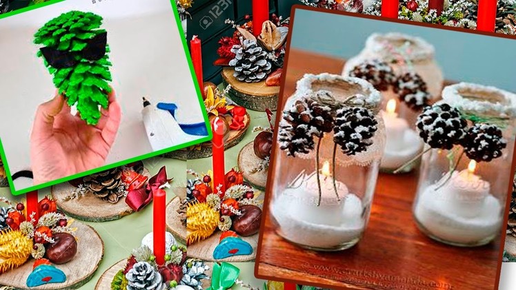 10 DIY Christmas Decoration Ideas 2017.  Recycling pine cones
