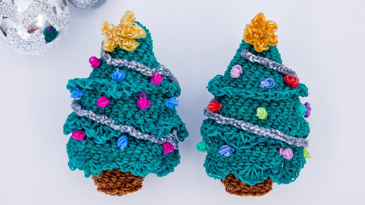 Christmas Tree Rainbow Loom Bands Amigurumi Loomigurumi Hook Only Tutorial