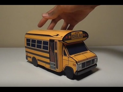 JCARWIL PAPERCRAFT 1991 GMC 3500 School Bus (Building Paper Model Car)