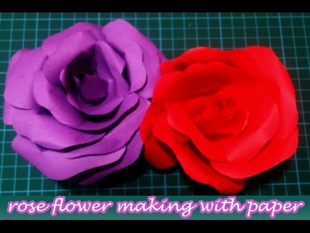 Rose flower making with paper