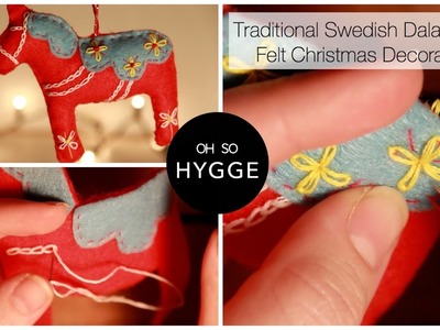 Traditional Swedish Dala Horse Felt Christmas Decoration