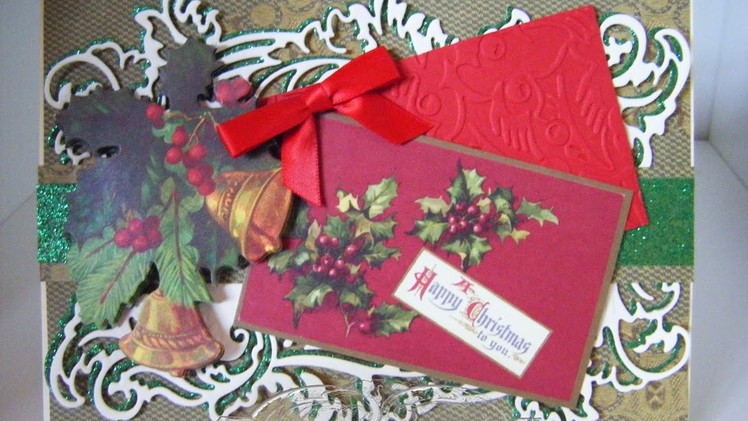264.Christmas Card Project: Anna Griffin Christmas Red & Green Bells Card