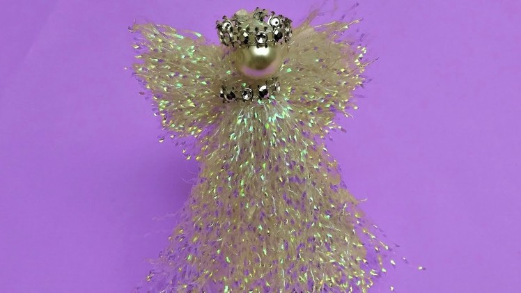 Christmas Craft . Beautiful iridescent Angel.  Very Easy to make.