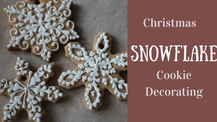 Christmas snowflake cookie decorating