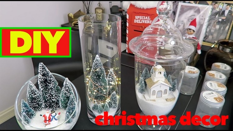DIY Christmas Decorations | Table Top Holiday Decor | Apothecary Jars | Michaels | Simple Craft |