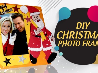 DIY Christmas Themed Photo frame | Easy To Make Photoframe-  Craft Basket