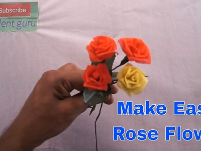 |DIY| How To Make a Simple and Beautiful Organdy cloth Rose Flower