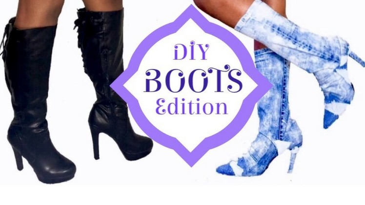 DIY Lace-up and Denim Boots Tutorial