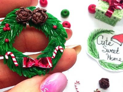 DIY Miniature Christmas Wreath - Polymer Clay Tutorial
