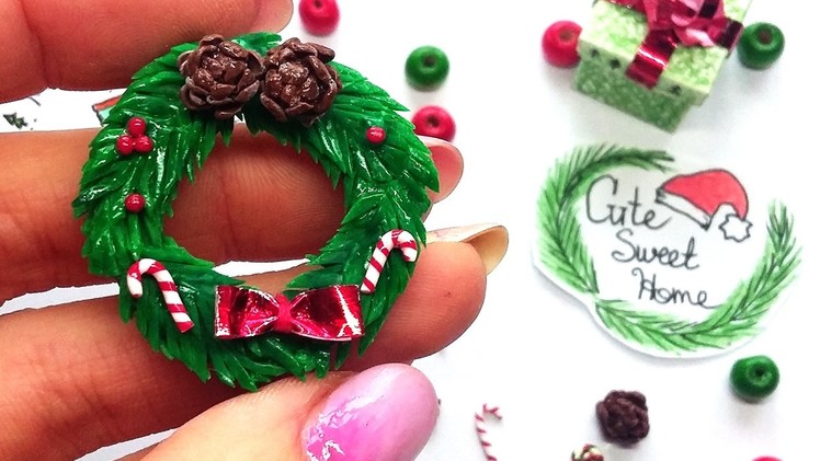 DIY Miniature Christmas Wreath - Polymer Clay Tutorial