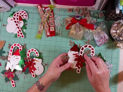 DIY Ornaments (Ribbon Angel & Scrabble Tile) and gift tags with Sizzix dies